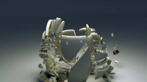 Broken cup with bullet preview image
